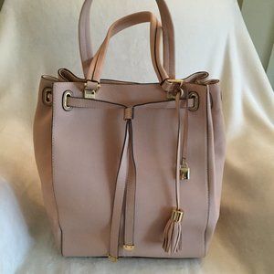 G.I.L.I. Smooth Leather Large Tote Bag, Blush, New